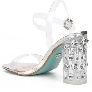 Betsey Johnson clear/ silver heels. Size 8.5